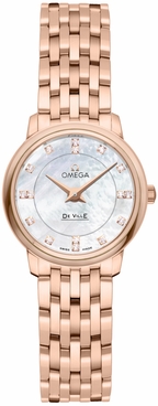 Omega De Ville Prestige Quartz 18k Rose Gold Women's Watch 4116.75.00